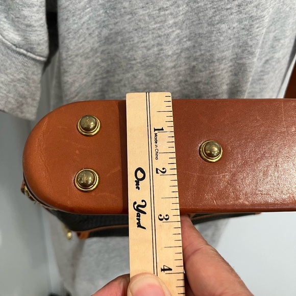 Dooney & Bourke Vintage Black Pebbled Leather Crossbody Bag with Brass Hardware - Picture 15 of 15